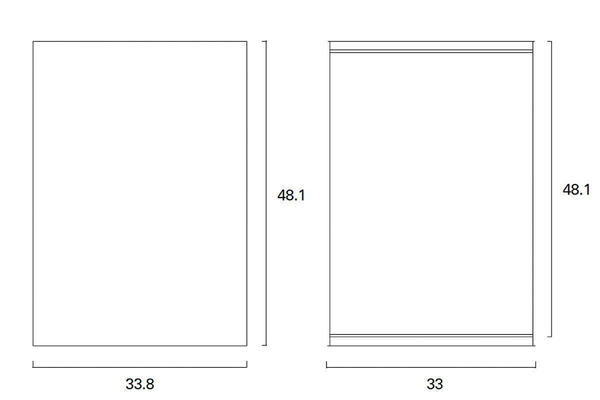 Frama – Rivet Box Table – Glass — dimension drawing