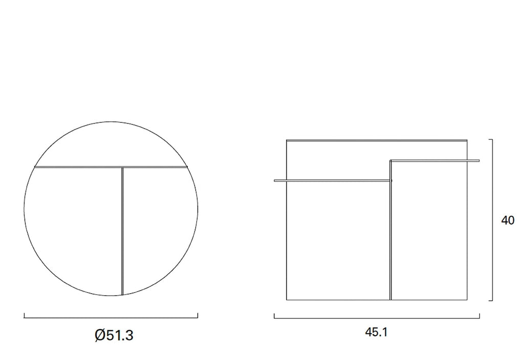 Frama – Rivet Side Table — dimension drawing