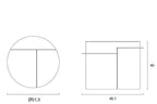 Frama – Rivet Side Table — dimension drawing