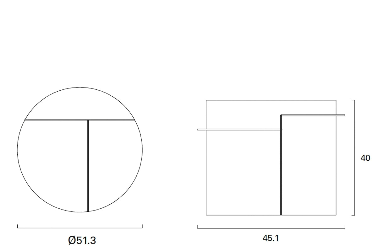 Frama – Rivet Side Table — dimension drawing