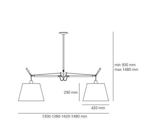 Artemide – Tolomeo Basculante Suspension 2 arms