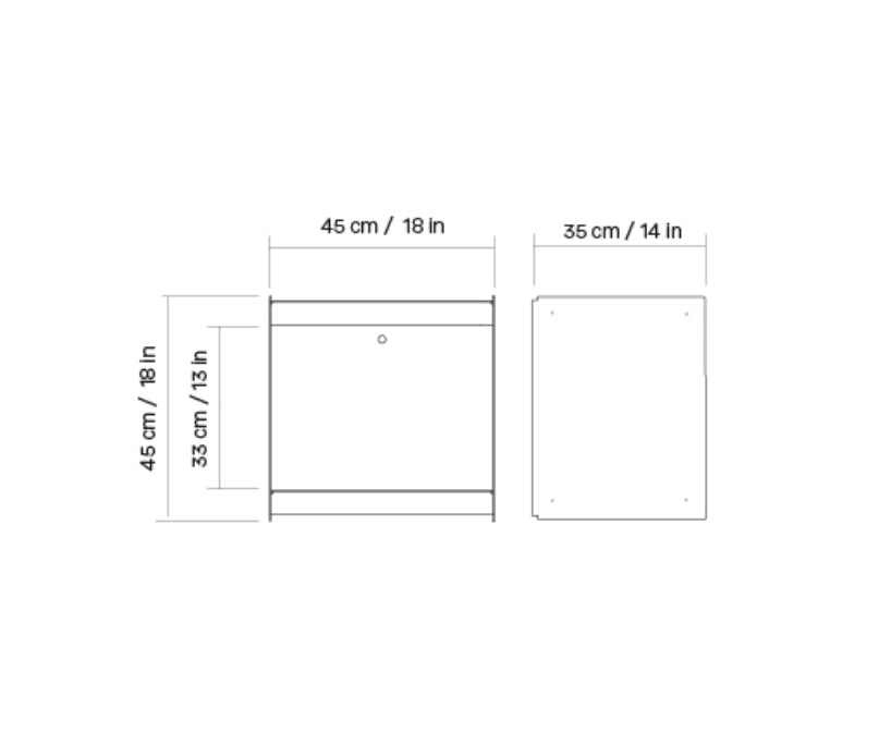 UTIL – Plié Bedside Table 1 Tall Drawer