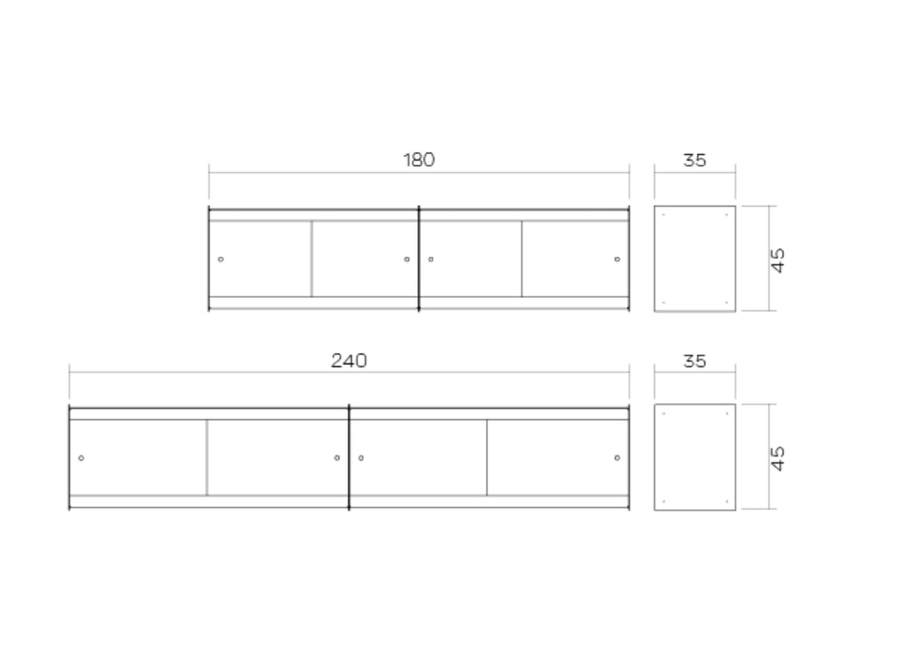 UTIL – Plié Wall Unit Extension 4 Doors