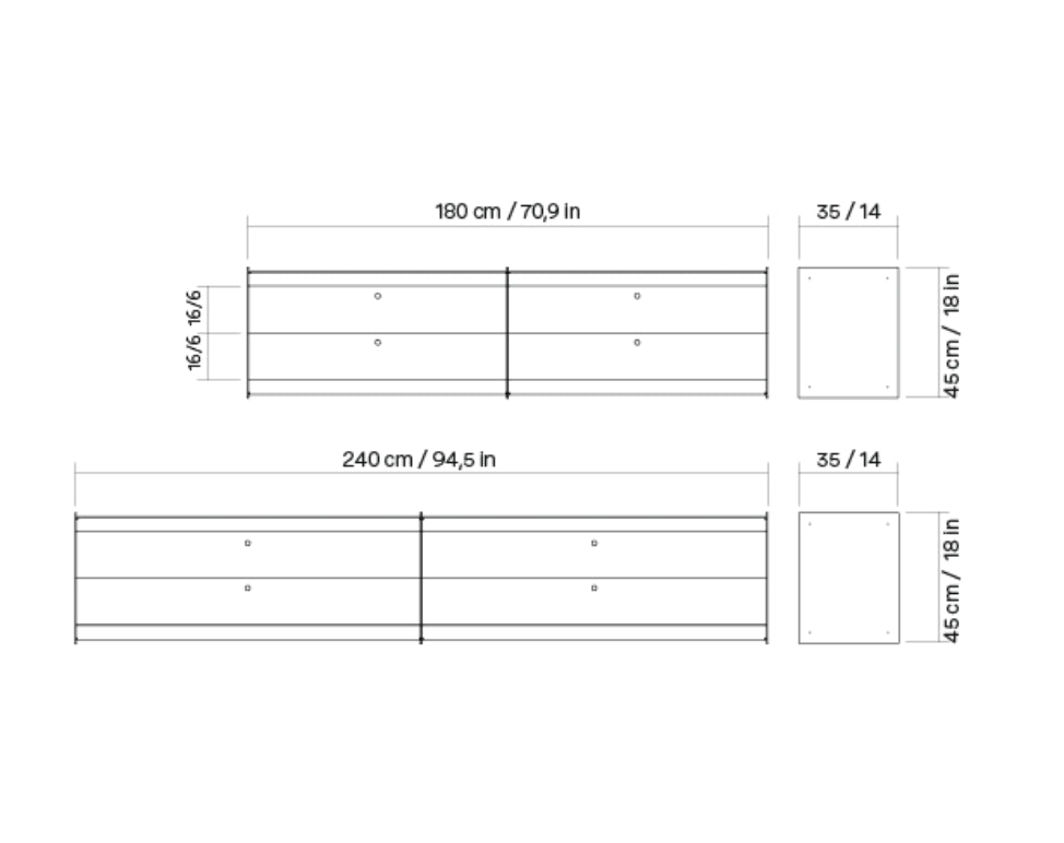 UTIL – Plié Wall Unit Extension 4 Small Drawers